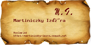 Martiniczky Izóra névjegykártya